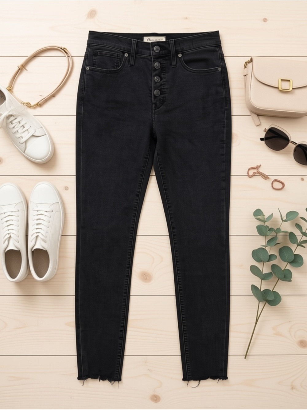 Madewell Black 9" Mid-Rise Skinny Jeans - Size 27